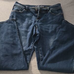 INC International Concepts Women's Boot Cut Jeans - Dark Blue